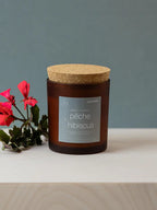Bougie de soja - Pêche et fleur d'hibiscus
