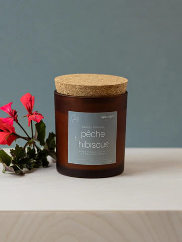 Bougie de soja - Pêche et fleur d'hibiscus