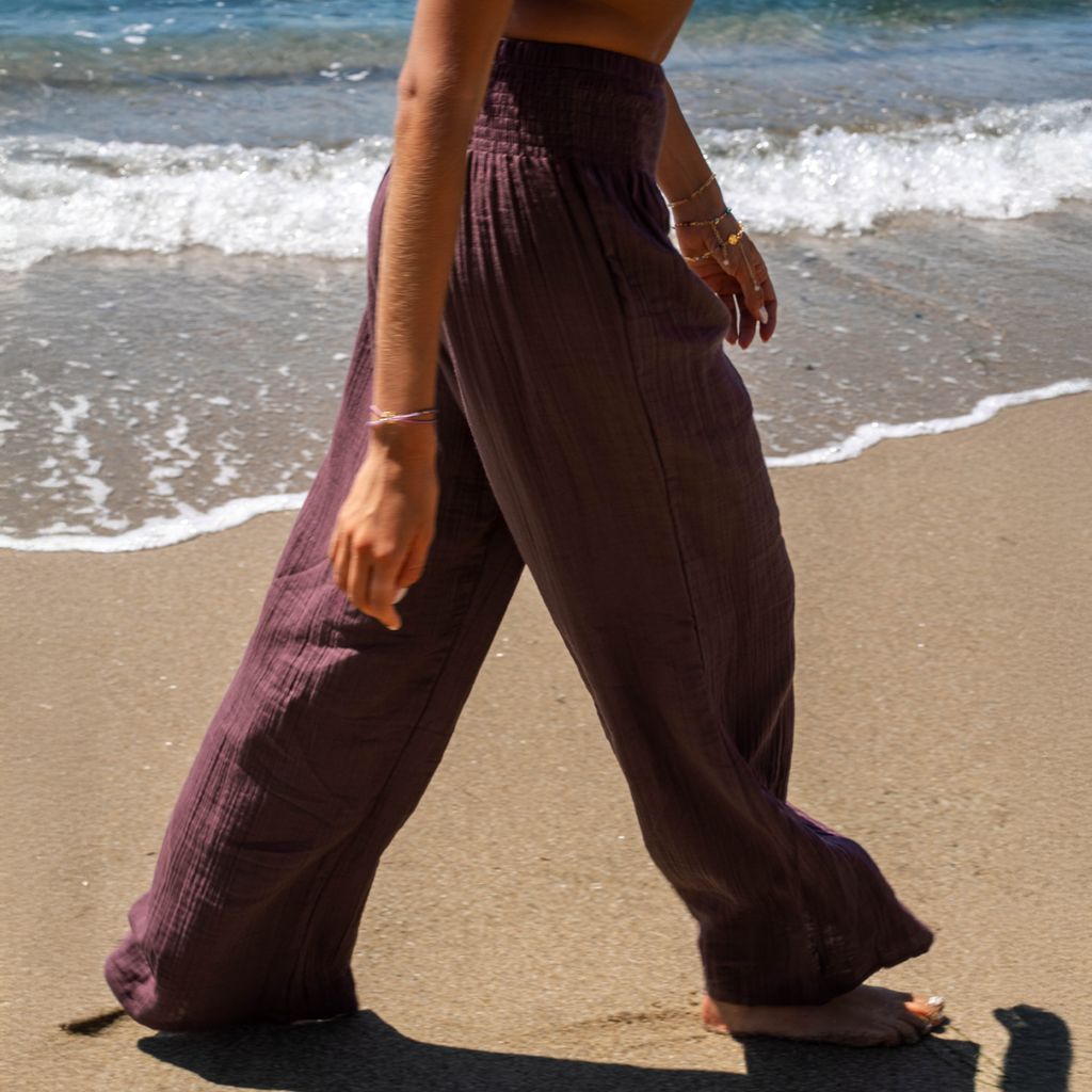 Pantalon coton - Prune