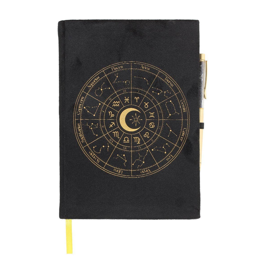 Carnet Astrologie avec stylo obsidienne noire