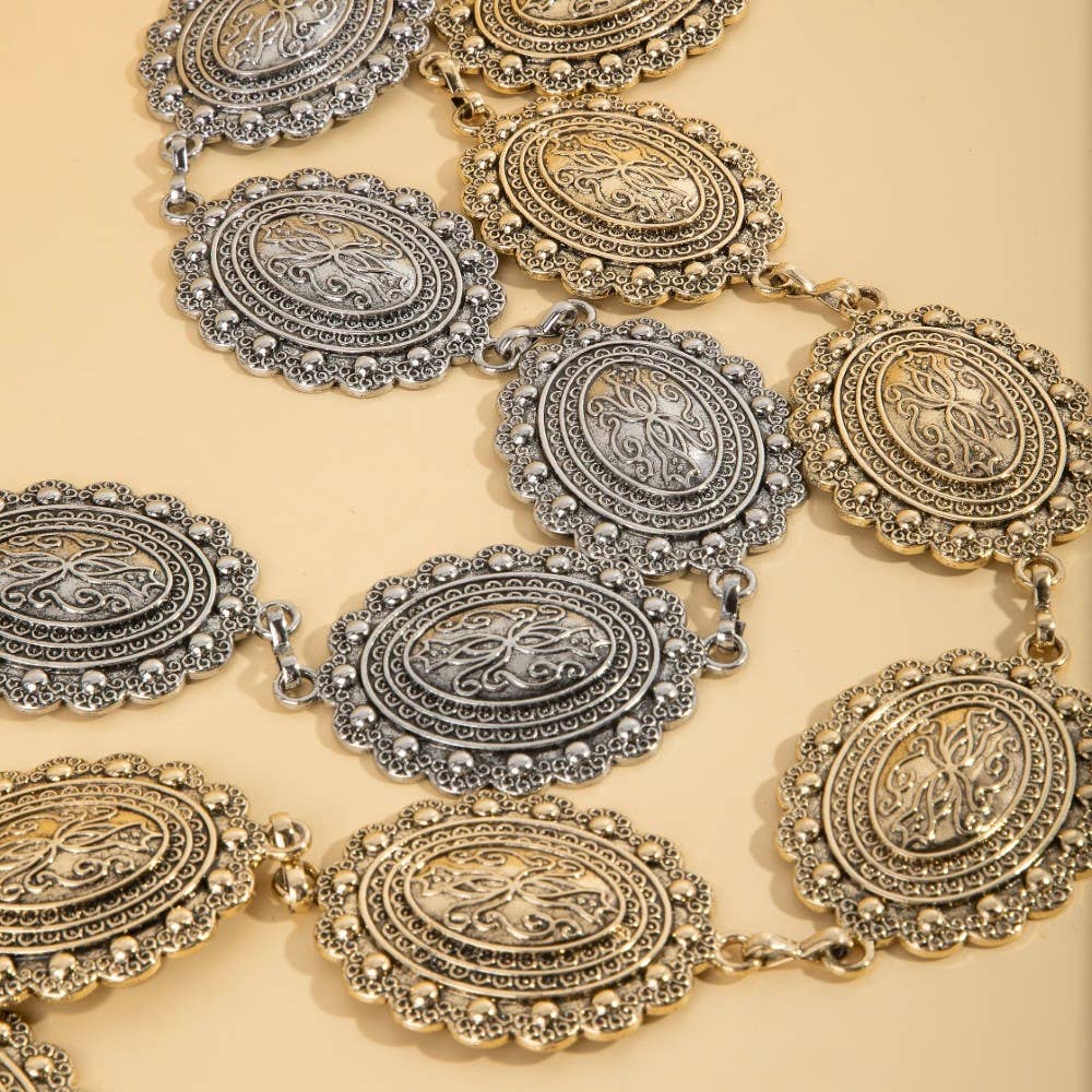 Ceinture concho ovale vintage