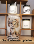 Gobelets givrés – Chats avec couvercle en bambou