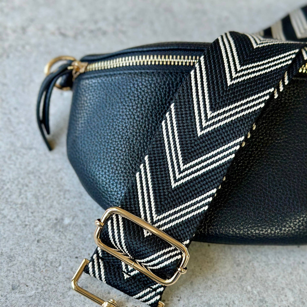 Sangle de sac Chevron noire