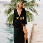 Haut à manches évasées - Noir