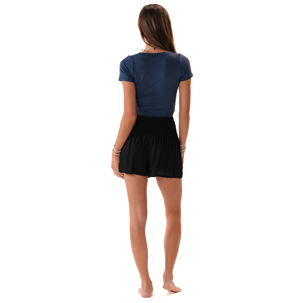 Short en rayonne - Noir