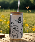 Gobelet transparent – Motif papillon