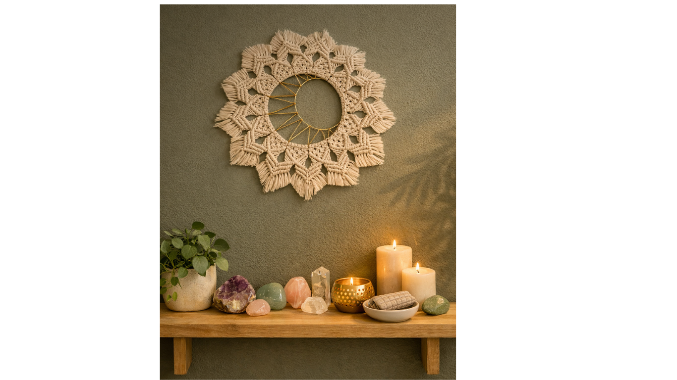 Macramé mandala pour décoration murale, zen et bohème chic