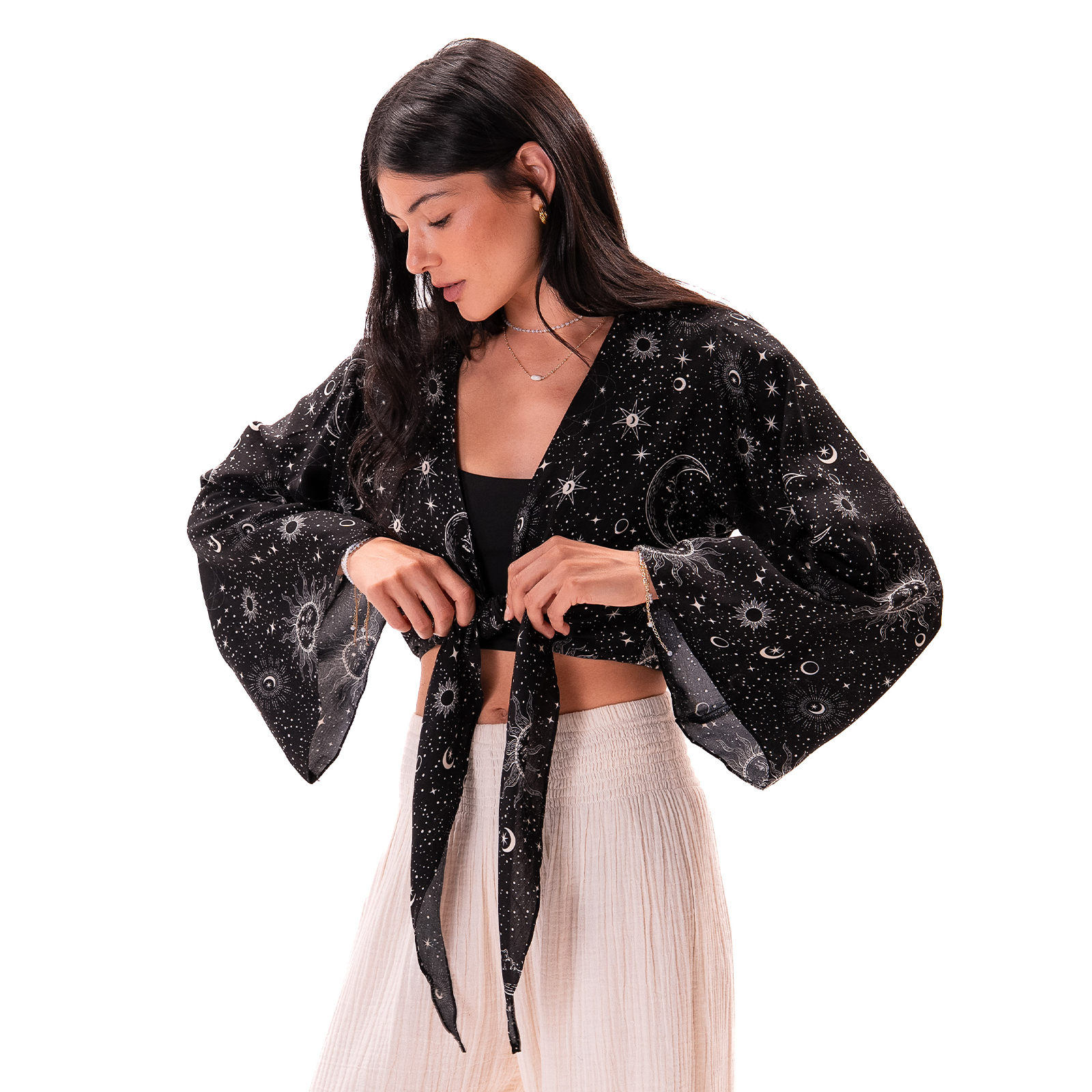 Haut à manches évasées - Céleste