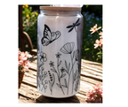 Gobelet transparent – Motif papillon