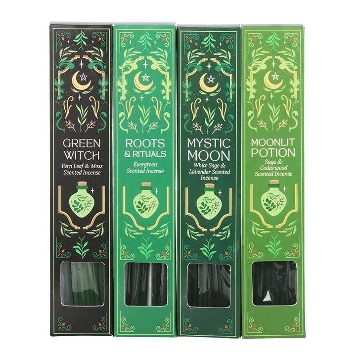 Coffret cadeau de bâtons d'encens « Green Witch »