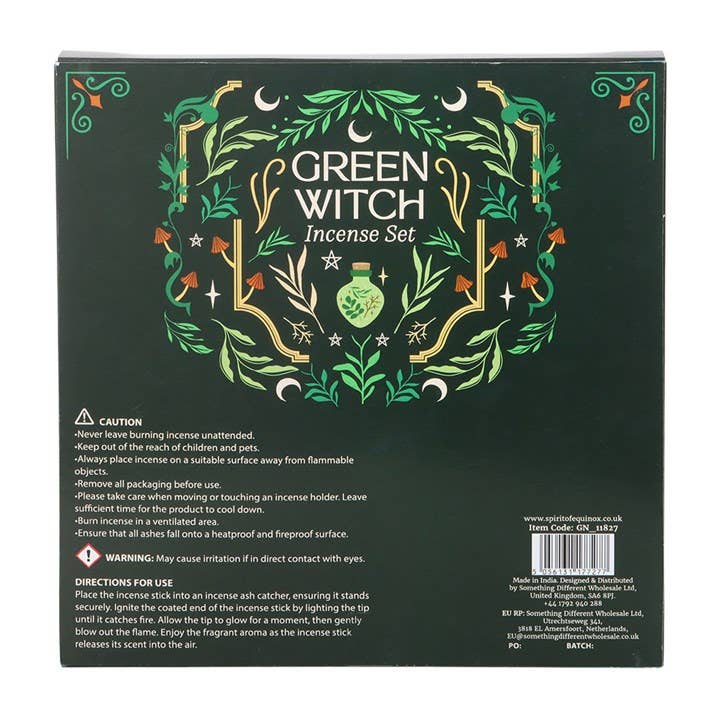 Coffret cadeau de bâtons d'encens « Green Witch »