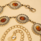 Ceinture concho ovale ambré vintage