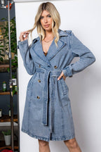 Trench en denim délavé moyen