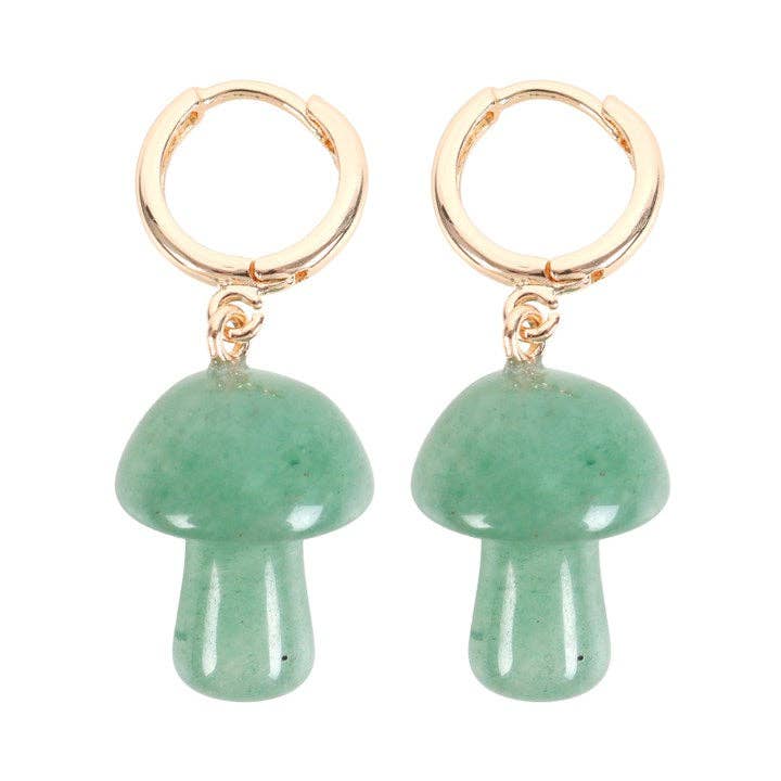 Boucles d'oreilles champignons en aventurine