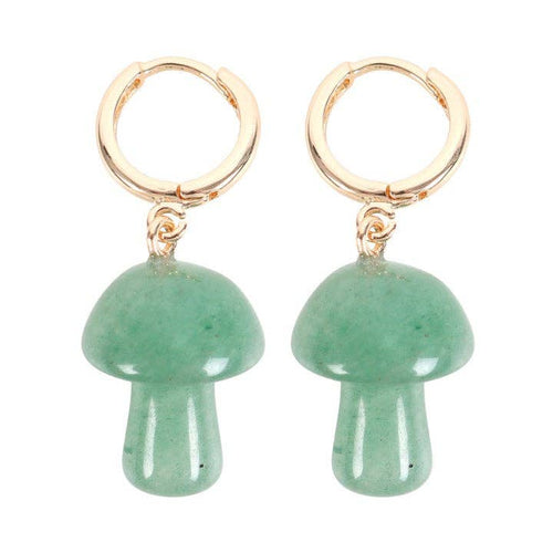 Boucles d'oreilles champignons en aventurine