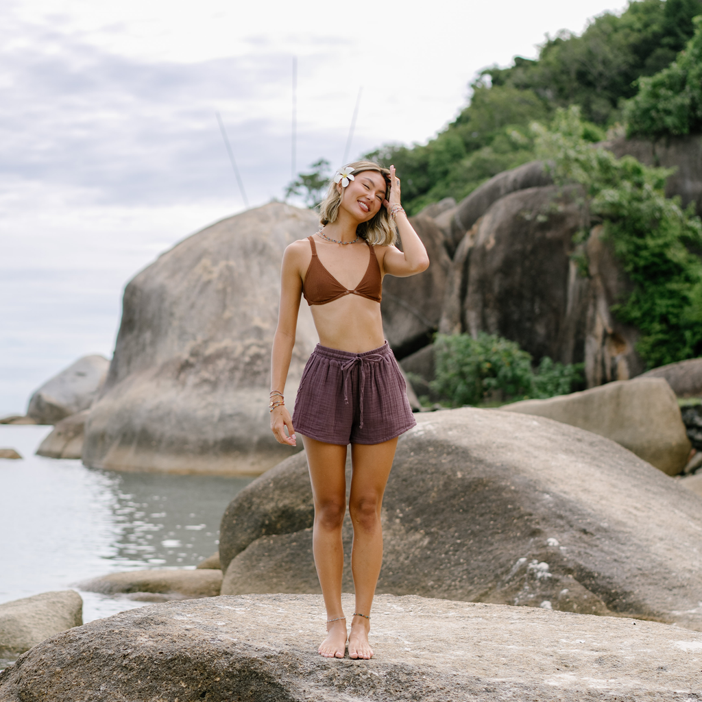 Shorts coton Cabana - Prune