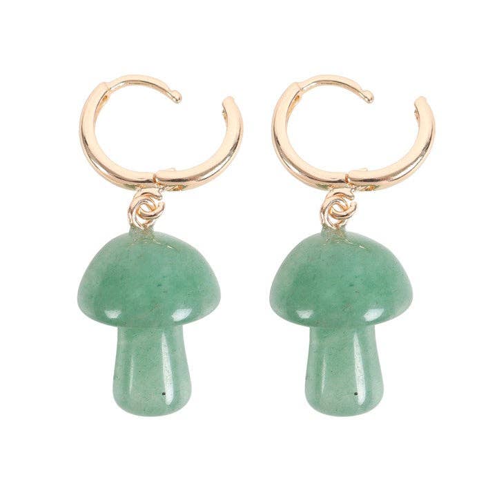 Boucles d'oreilles champignons en aventurine