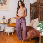Pantalon coton - Prune