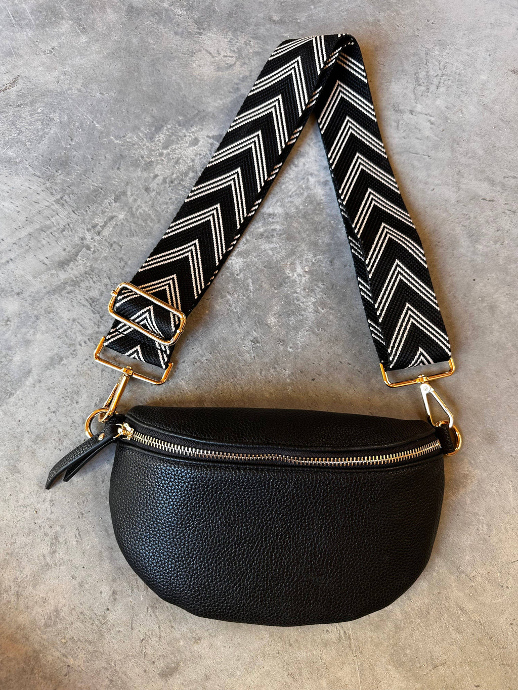 Sangle de sac Chevron noire