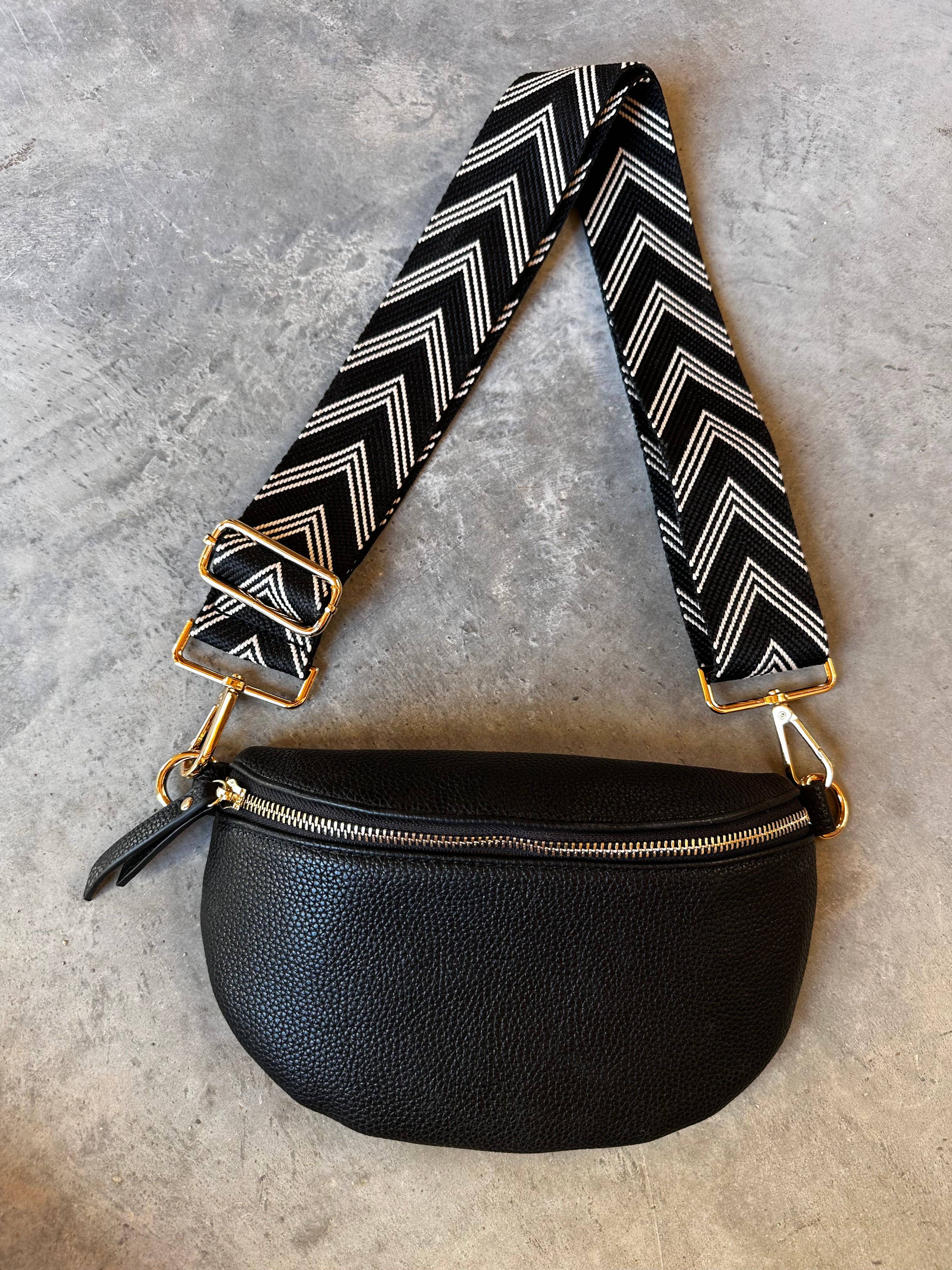 Sangle de sac Chevron noire
