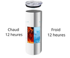 Gobelet isotherme en acier inoxydable – Motif cœurs et feuilles