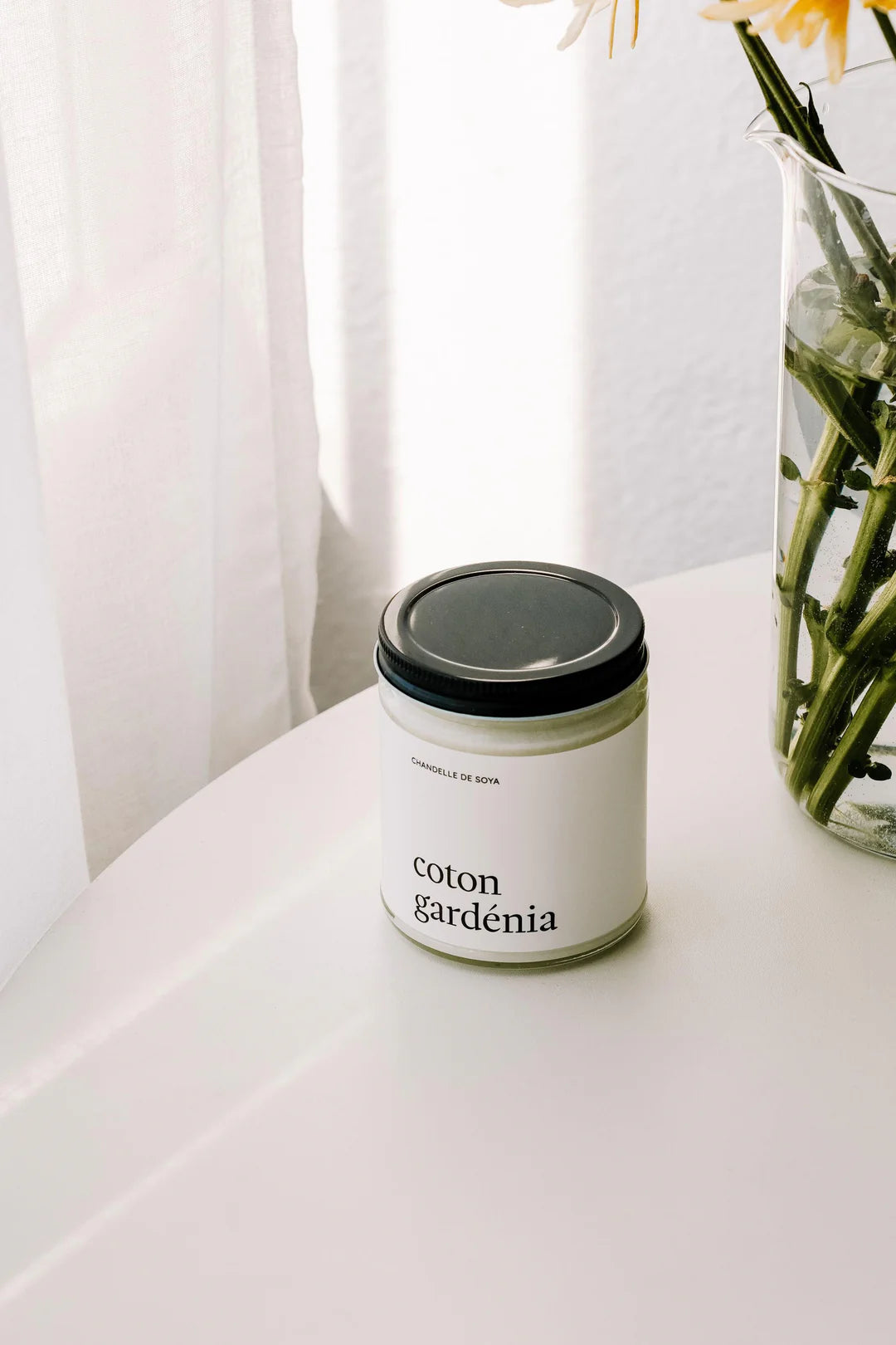 Chandelle de soya - Coton gardénia