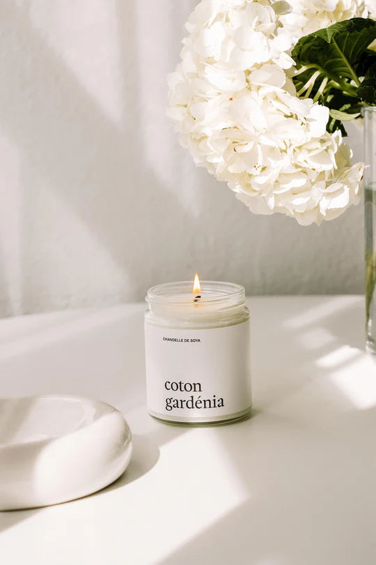 Chandelle de soya - Coton gardénia