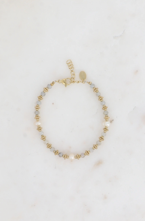 Bracelet Clarisse - pierres naturelles et perles d'eau douces
