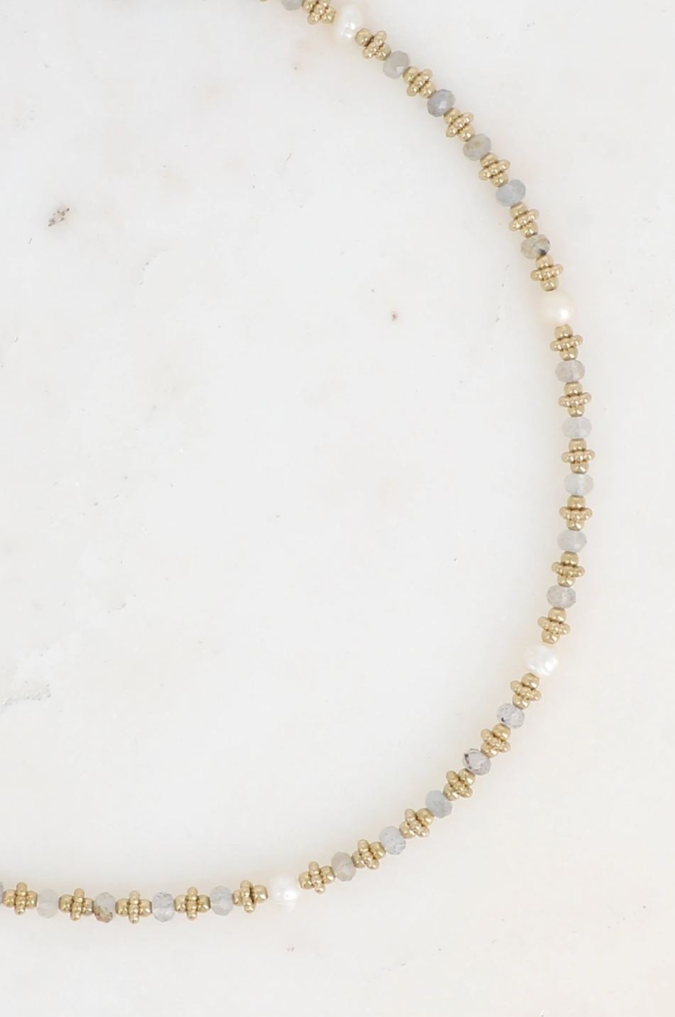 Collier Clarisse - pierres naturelles et perles d'eau douce