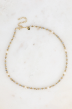 Collier Clarisse - pierres naturelles et perles d'eau douce