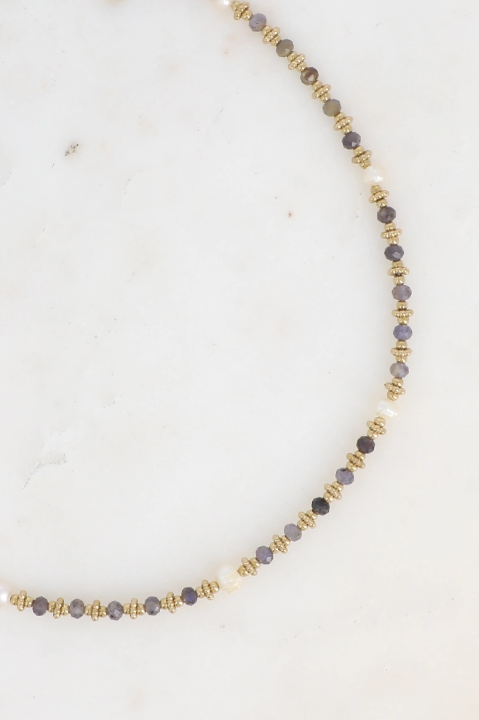 Collier Clarisse - pierres naturelles et perles d'eau douce
