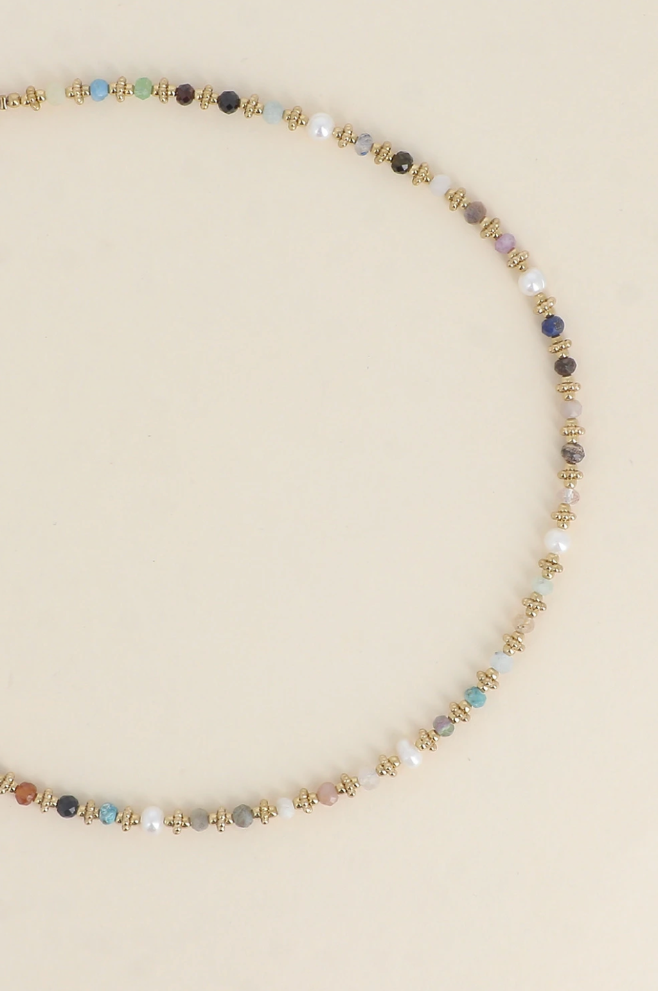 Collier Clarisse - pierres naturelles et perles d'eau douce