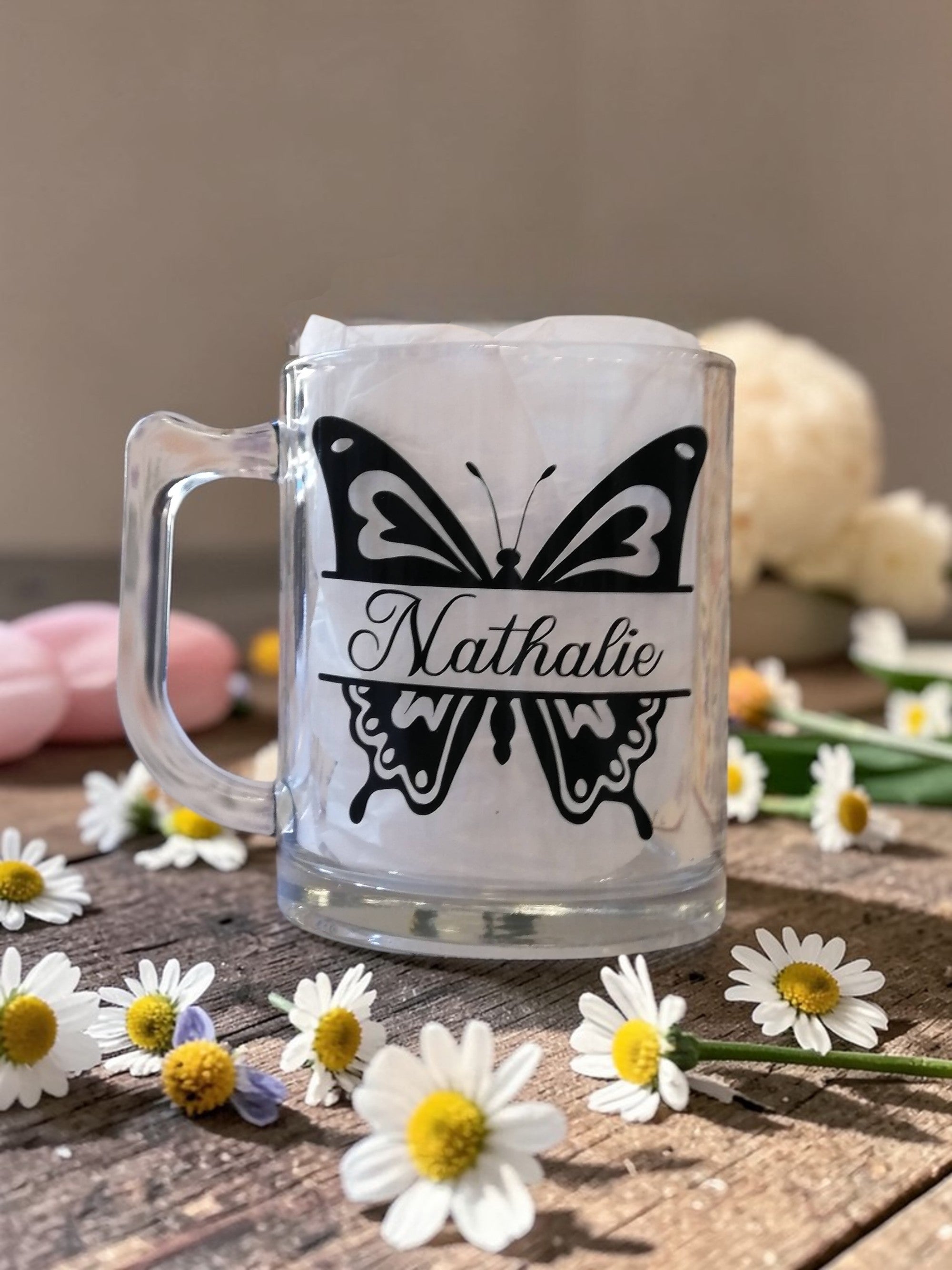 Tasse en verre personnalisable