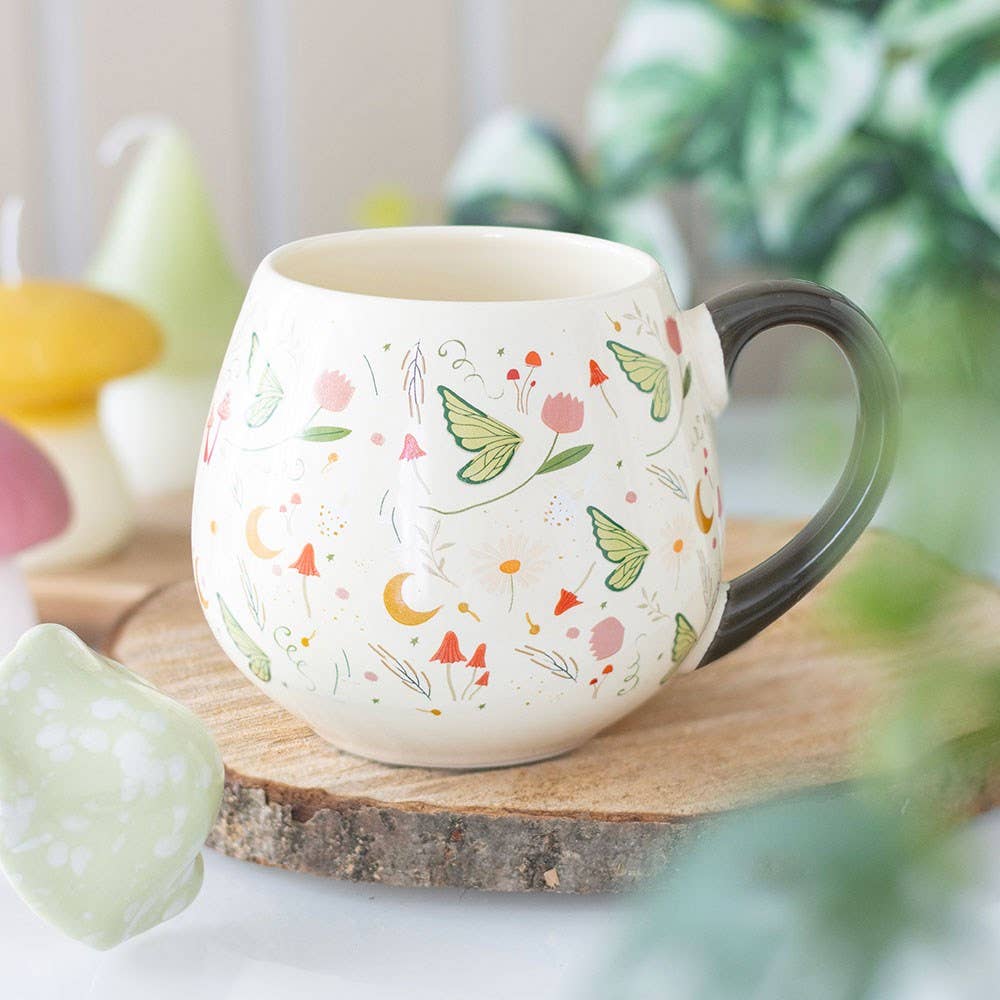 Tasse ronde en céramique motif fée folklore