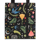Sac fourre-tout en polycoton à motif floral noir