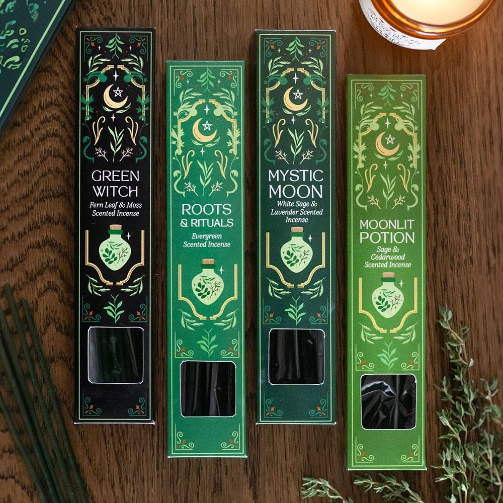 Coffret cadeau de bâtons d'encens « Green Witch »