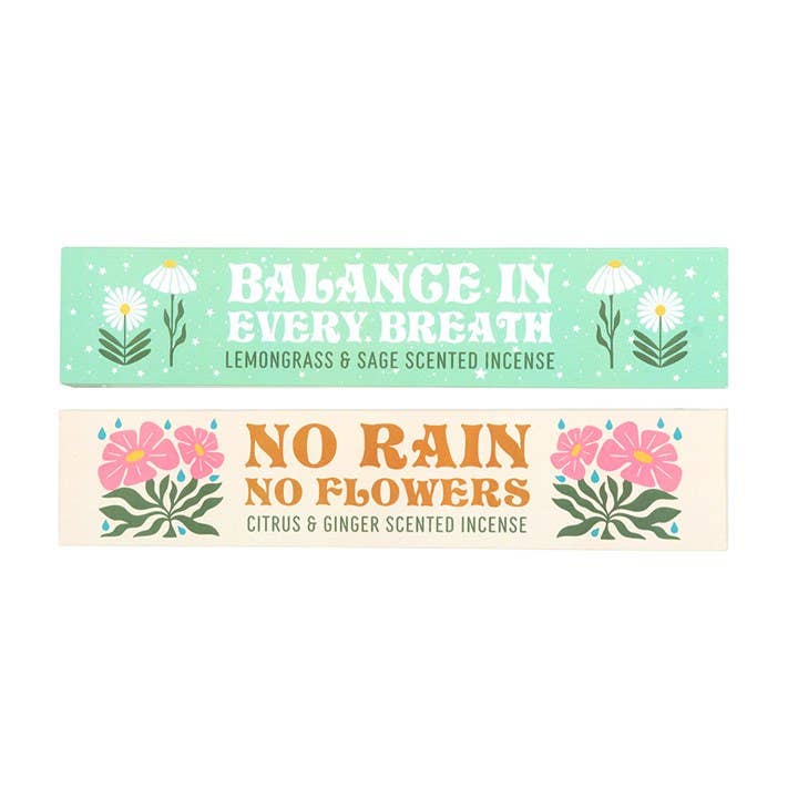 Lot de 2 paquets de bâtons d'encens « Pas de pluie, pas de fleurs »