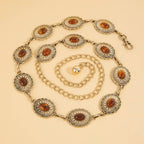 Ceinture concho ovale ambré vintage