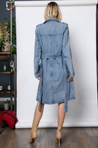 Trench en denim délavé moyen