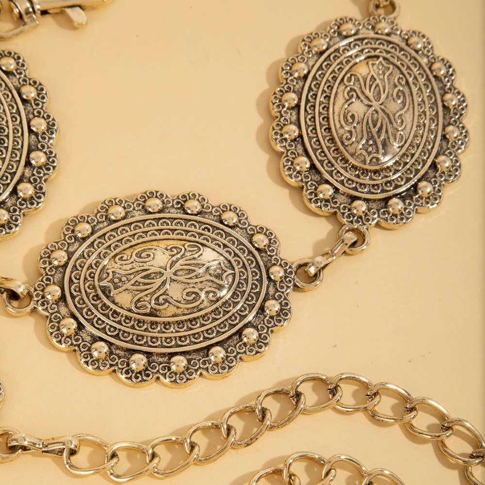 Ceinture concho ovale vintage