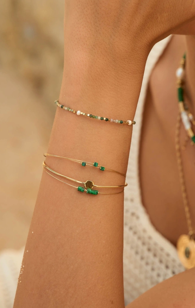 Bracelet Camélia - pierres naturelles