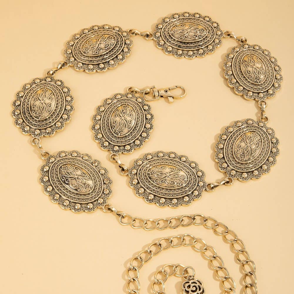 Ceinture concho ovale vintage