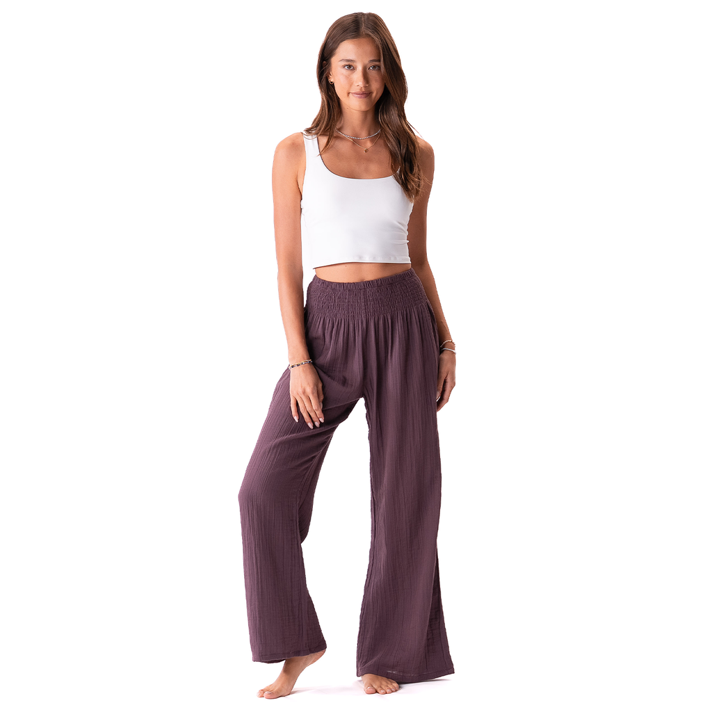 Pantalon coton - Prune