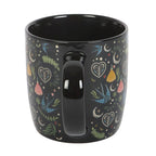 Mug à motif floral folk noir