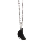 Collier lune d'obsidienne sur carte de vœux