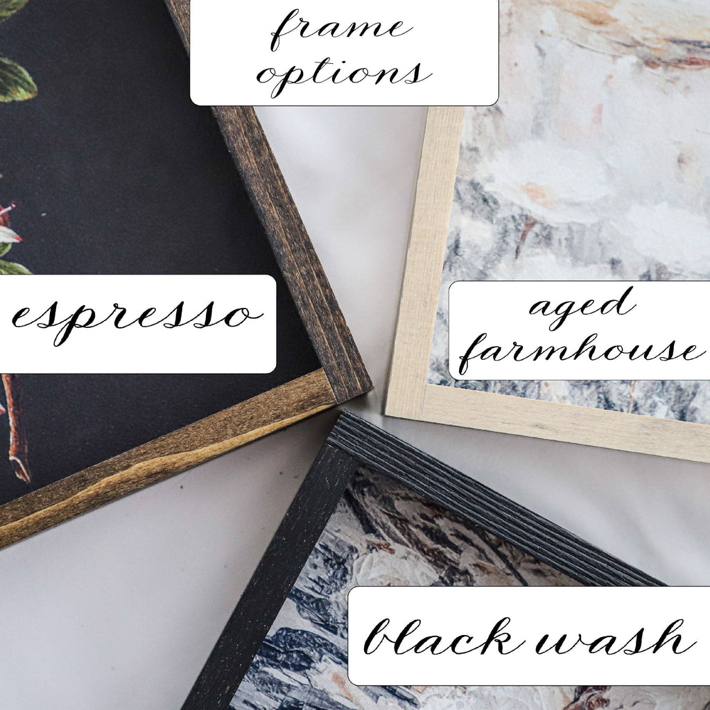Impression encadrée vintage | Art mural floral foncé