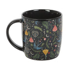 Mug à motif floral folk noir