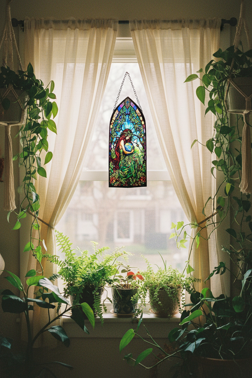 Attrape-soleil en verre Cathédrale - Déesse de la Terre