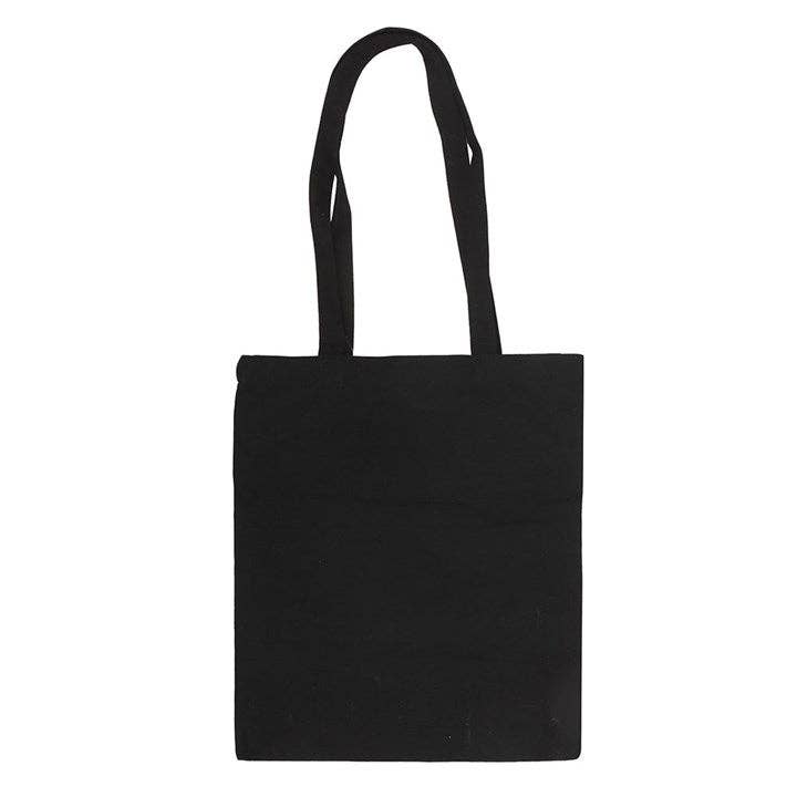 Sac fourre-tout en polycoton à motif floral noir