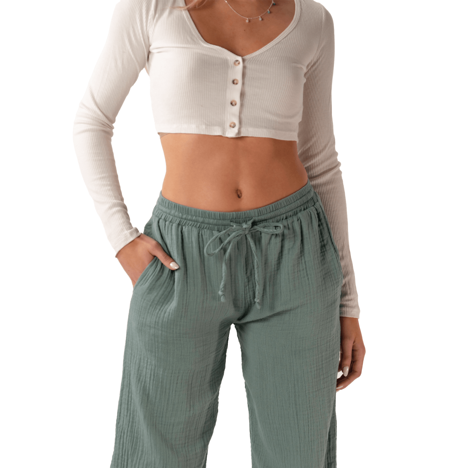 Pantalon coton Cabana - Sauge